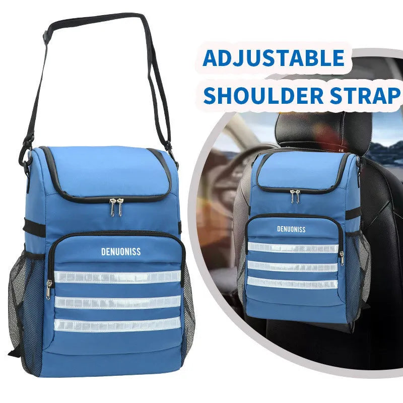 20-litre waterproof backpack with bottle opener on shoulder strap in modern simplicity design