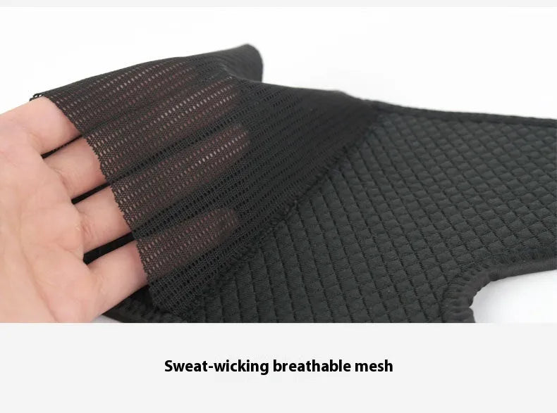 A pair of neoprene and aluminum plywood joint support gloves for sports, shown as left and right hand units.