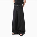 Black women's high-waist straight-leg jeans with zip fly on mannequin