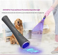 Black aluminium UV flashlight for detecting pet urine stains and insects on carpet.