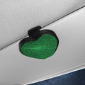 PU leather car sun visor clip with diamond pattern and magnetic closure, shown in multiple colour options.