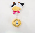 Dog plush squeaker toy with cotton rope tug in animal designs