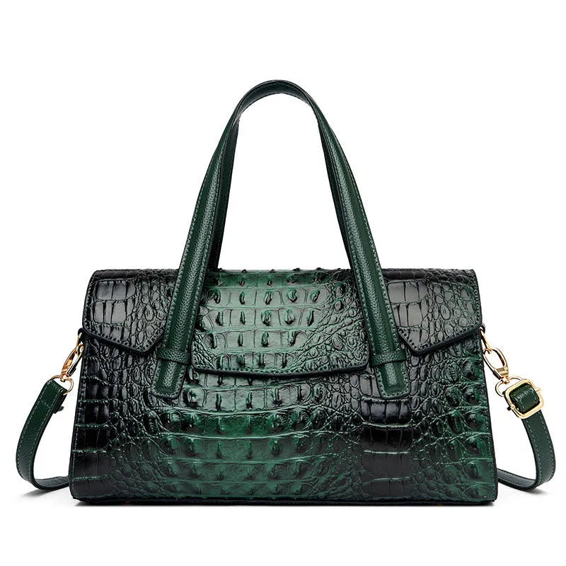 Horizontal square polyester leather messenger handbag with single shoulder strap in multiple colour options