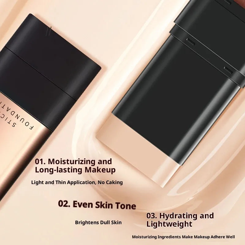 Water light eraser stick foundation in bright white and natural colour with brush for brightening and moisturising