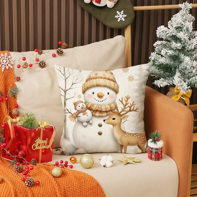 Modern linen cushion cover 45x45cm in multicolor, plain style for sofa decoration