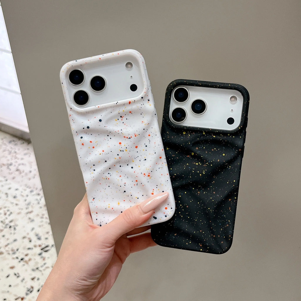 Splash ink TPU phone case in black with anti-fall protection for iPhone