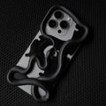 Black tailed snake hollowed out decorative phone case for iPhone 12-16 Pro Max