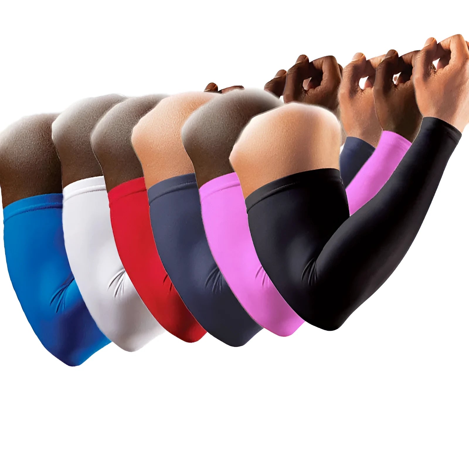 Outdoor fitness thin breathable climbing sleeve in polyester fibre Black, showing elastic cuff and stitching
