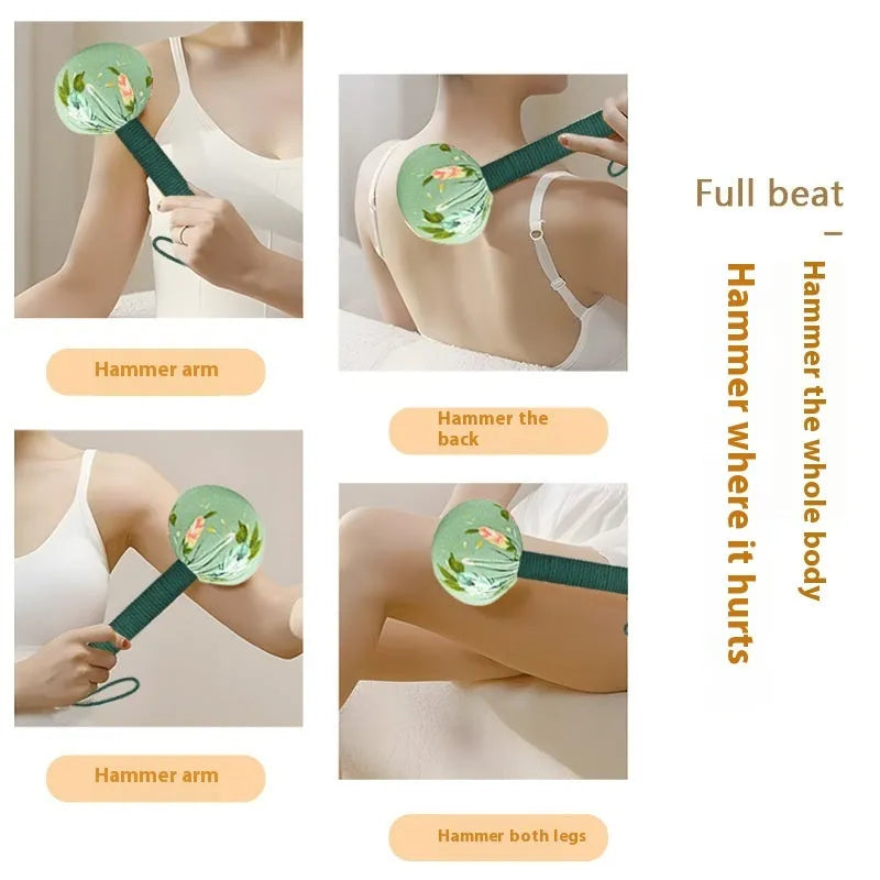 Argy wormwood hand-held massage hammer in green, pink, purple, red or yellow colours