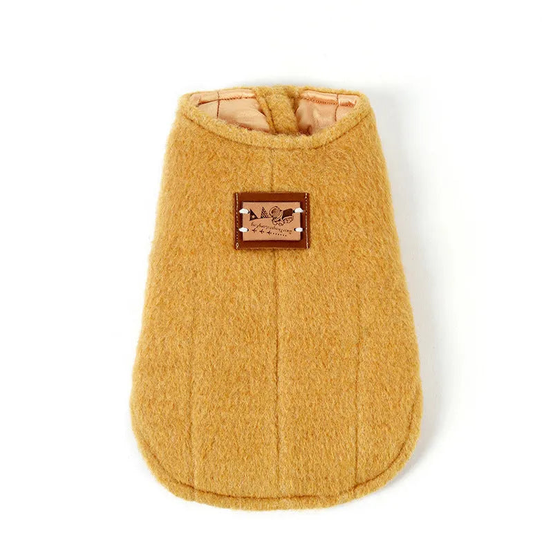 Cotton Korean-style cashmere vest dog jumper for small dogs in blue, red, or yellow