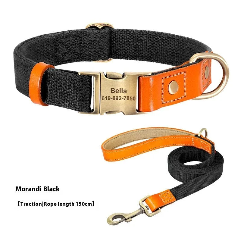 Small dog mohair collar and lead set in six colour options with contrasting lettering