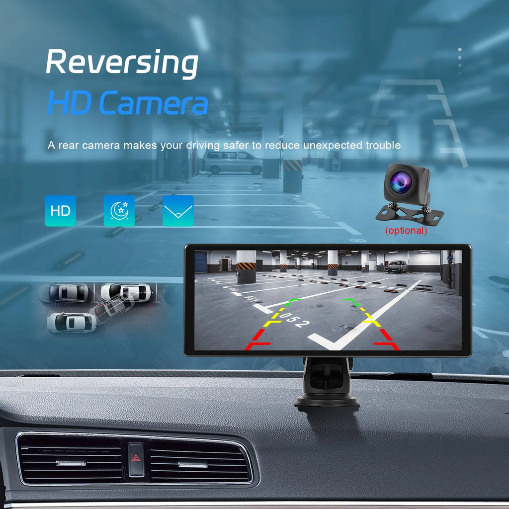 11.3-inch Android car touch screen display with wireless CarPlay and Android Auto on vehicle dashboard