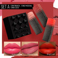 MLSMILE embossed lipstick set of three tubes in a box measuring 7.7cm by 6.8cm.