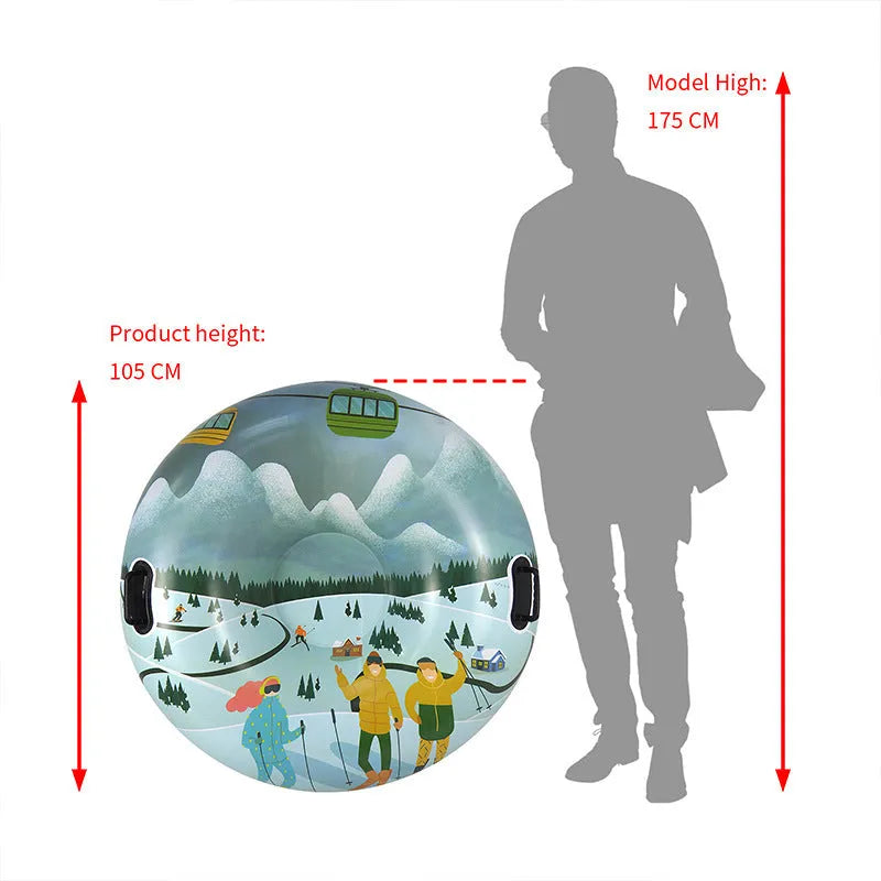 PVC winter skiing ring toy in snow mountain design for children's outdoor snow play
