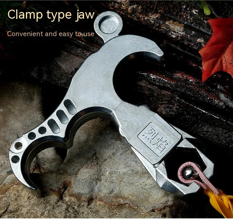 Alloy archery release aid with two-axis harpoon clip for bow string control