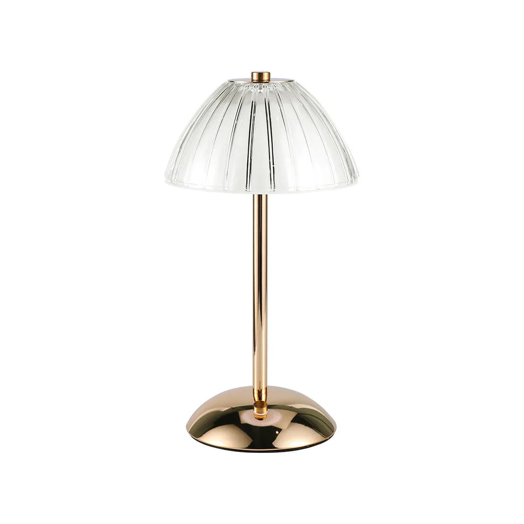 Retro crystal bedside table lamp with iron and PMMA body, touch dimming, 11.8cm x 28cm, USB rechargeable.