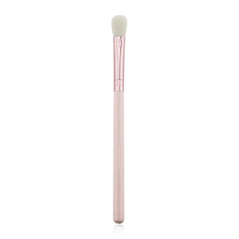 26-piece pink makeup brush set with wool bristles and wooden handles in PU storage bag