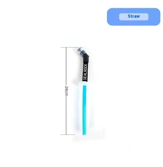 Portable plastic drinking straw with suction tube for outdoor hydration during mountain biking.