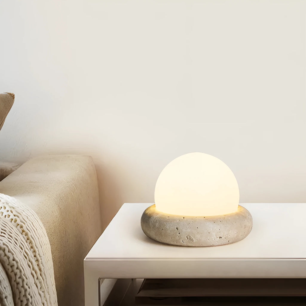 Cream modern simplicity bedside night lamp with remote control and rechargeable battery