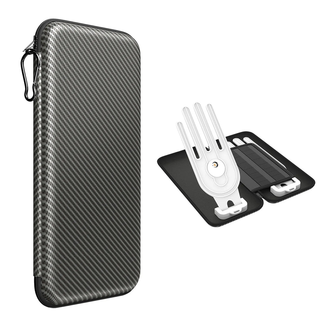 Silver grey golf double glove bag with two brackets for marking tool storage