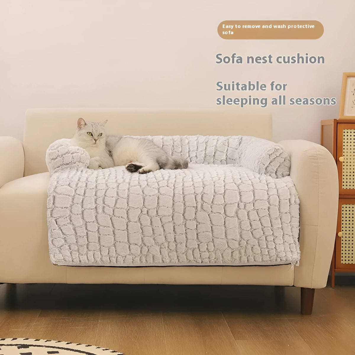 Extra large PV velvet cat bed nest, also available in large size, for indoor or cage use