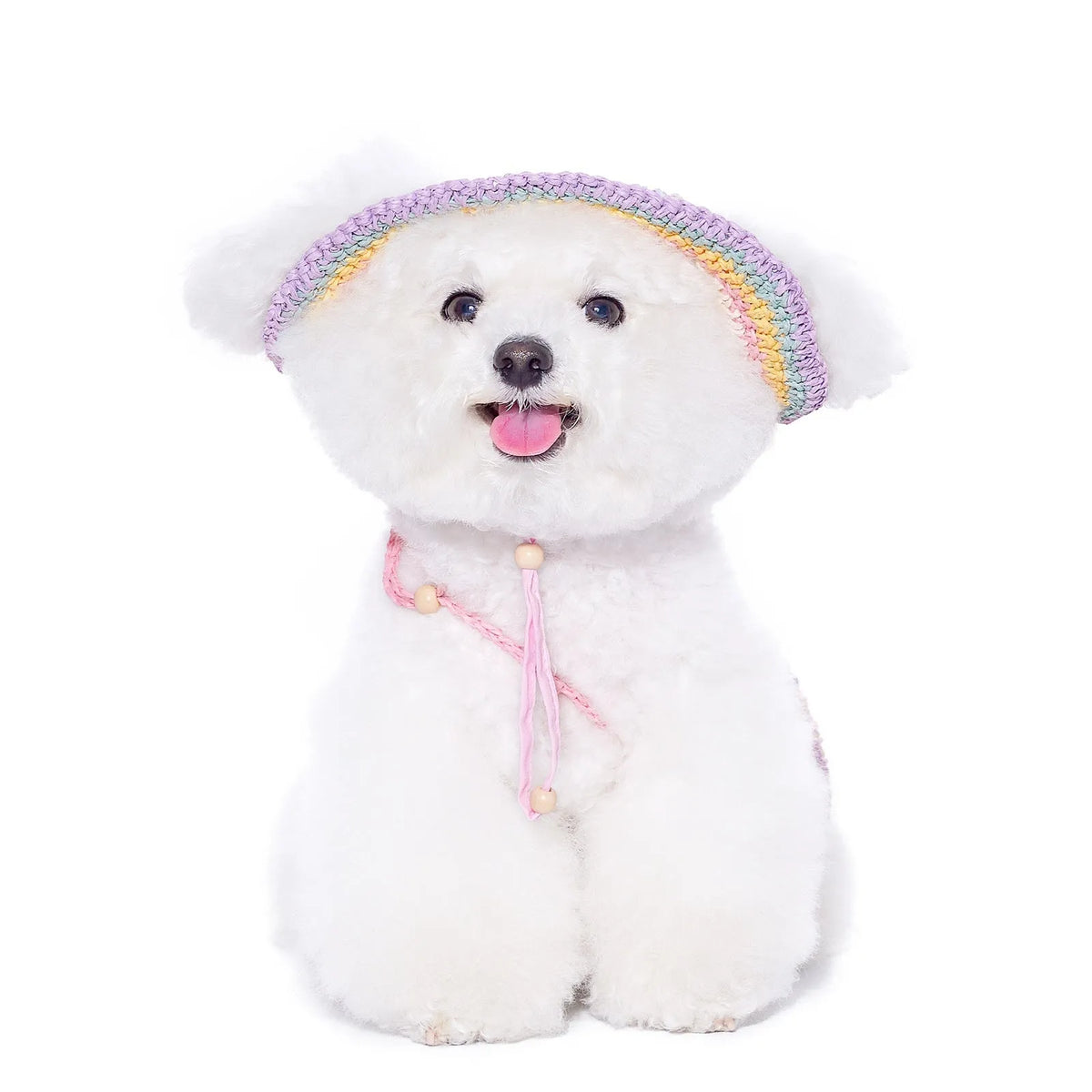 Woven paper dog sun hat for small dogs in summer, sizes S M L