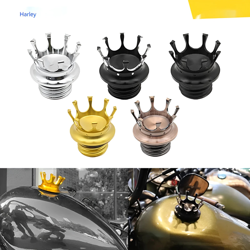 Aluminium fuel tank cap for Harley-Davidson Dyna and Softail motorcycles in five finish options