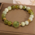 Women's jade bracelet in Xiuyan green colour with original light luxury sweet Mori design