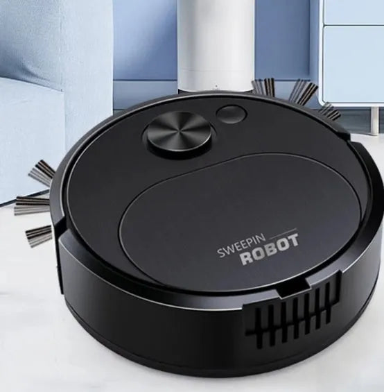 Sweeping robot automatic household mini cleaning machine in 8018 black with wear-resistant brush and lock water mop