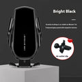 Car interior air outlet navigation support dashboard phone holder with wireless charging, black colour