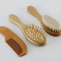 Soft fur set comb with wool brush for gentle scalp massage without hair damage