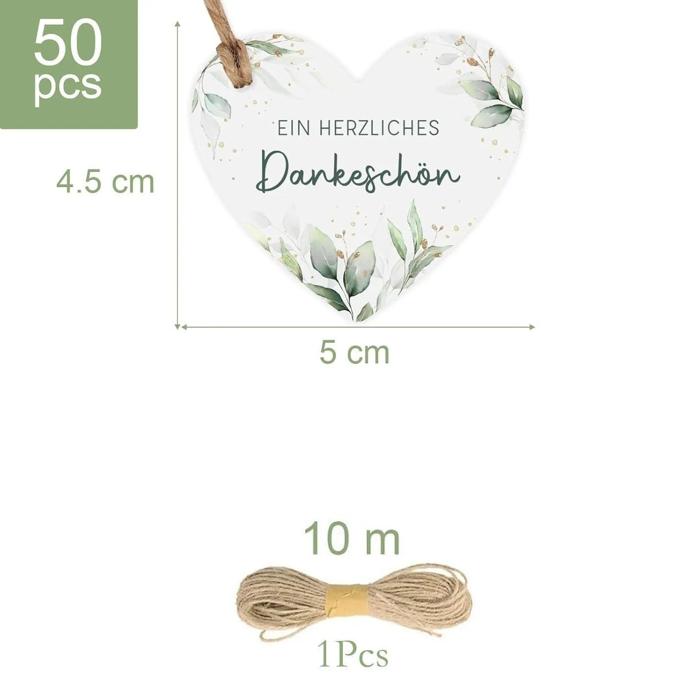 50 flower heart-shaped paper gift tags in decorative patterns with adhesive fold-over design
