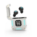 M58 wireless Bluetooth headset in gray with digital display and breathing light for gaming and sports