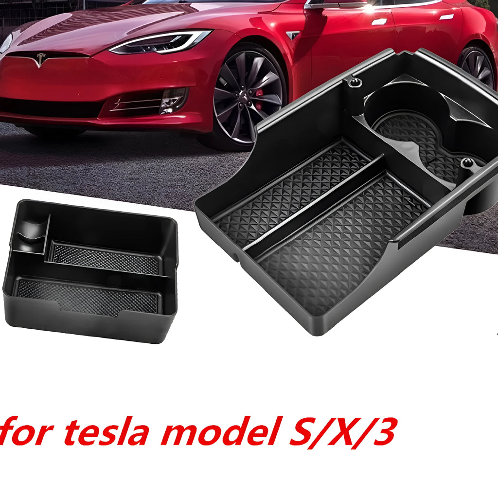 Tesla Model 3 X S central armrest plastic storage box organiser accessory