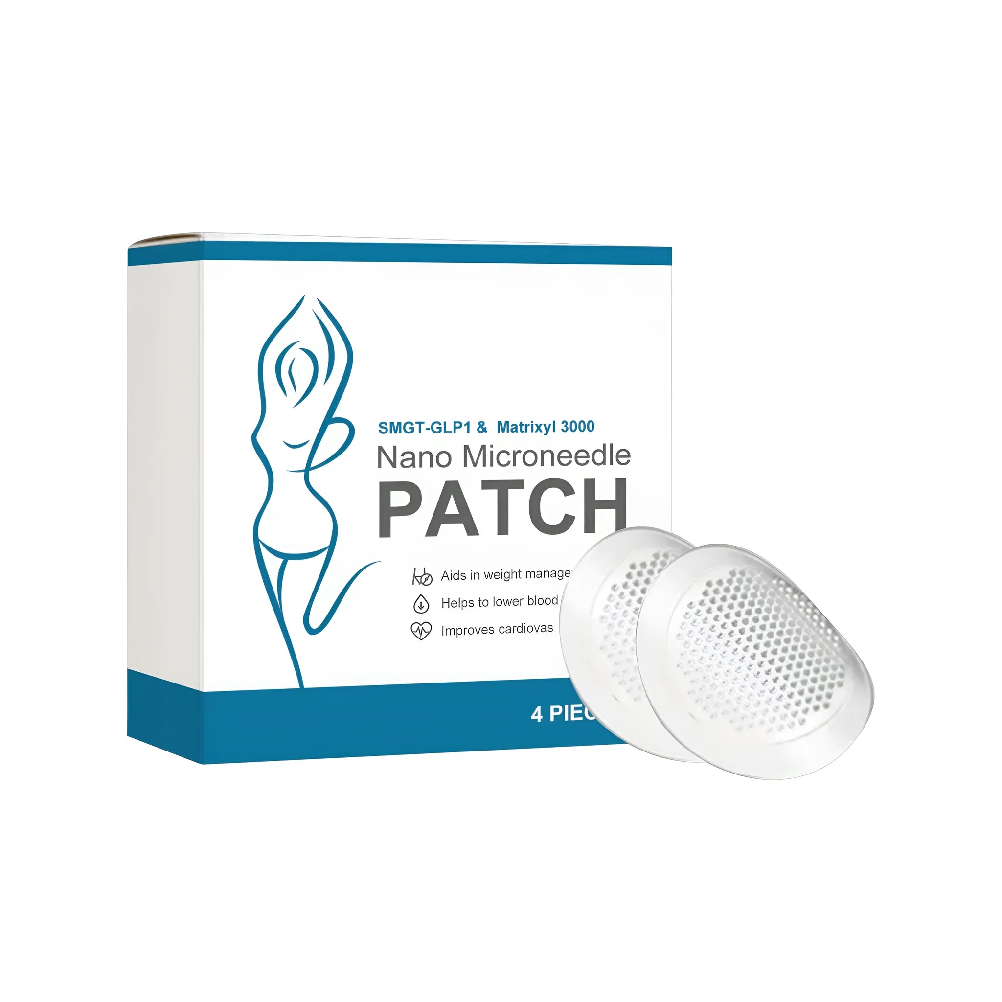 Four microneedle patches for body shaping with curcumin and peptide active ingredients