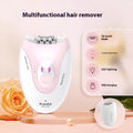 KEDA-216 coloured USB electric epilator for full body hair removal with brush cleaner