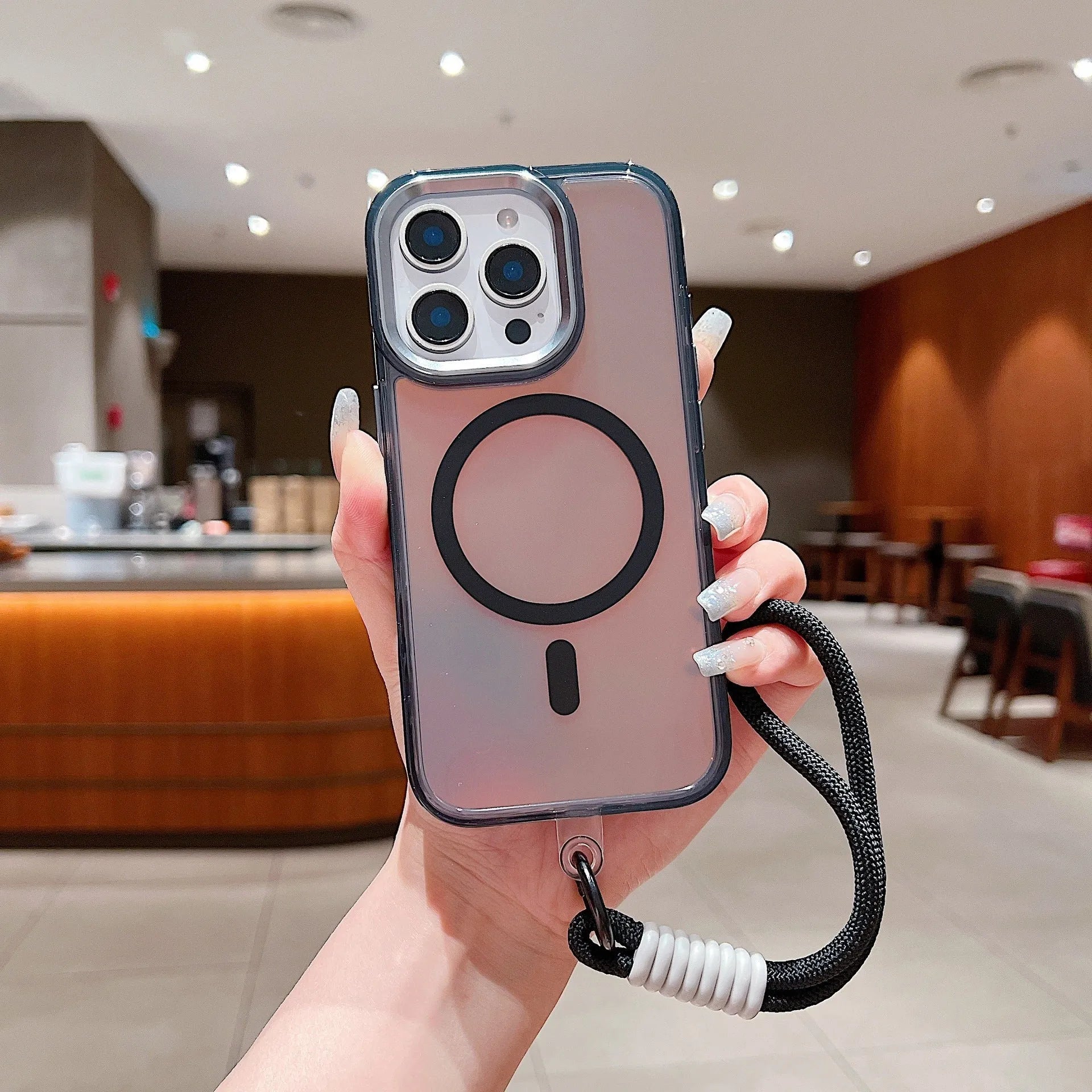 Light Shadow Chameleon transparent silicone phone case for iPhone with drop-resistant edges and magnetic attraction