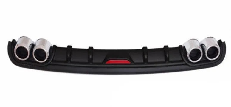 PP plastic rear bumper spoiler extension for automotive modification in black and silver options