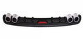PP plastic rear bumper spoiler extension for automotive modification in black and silver options