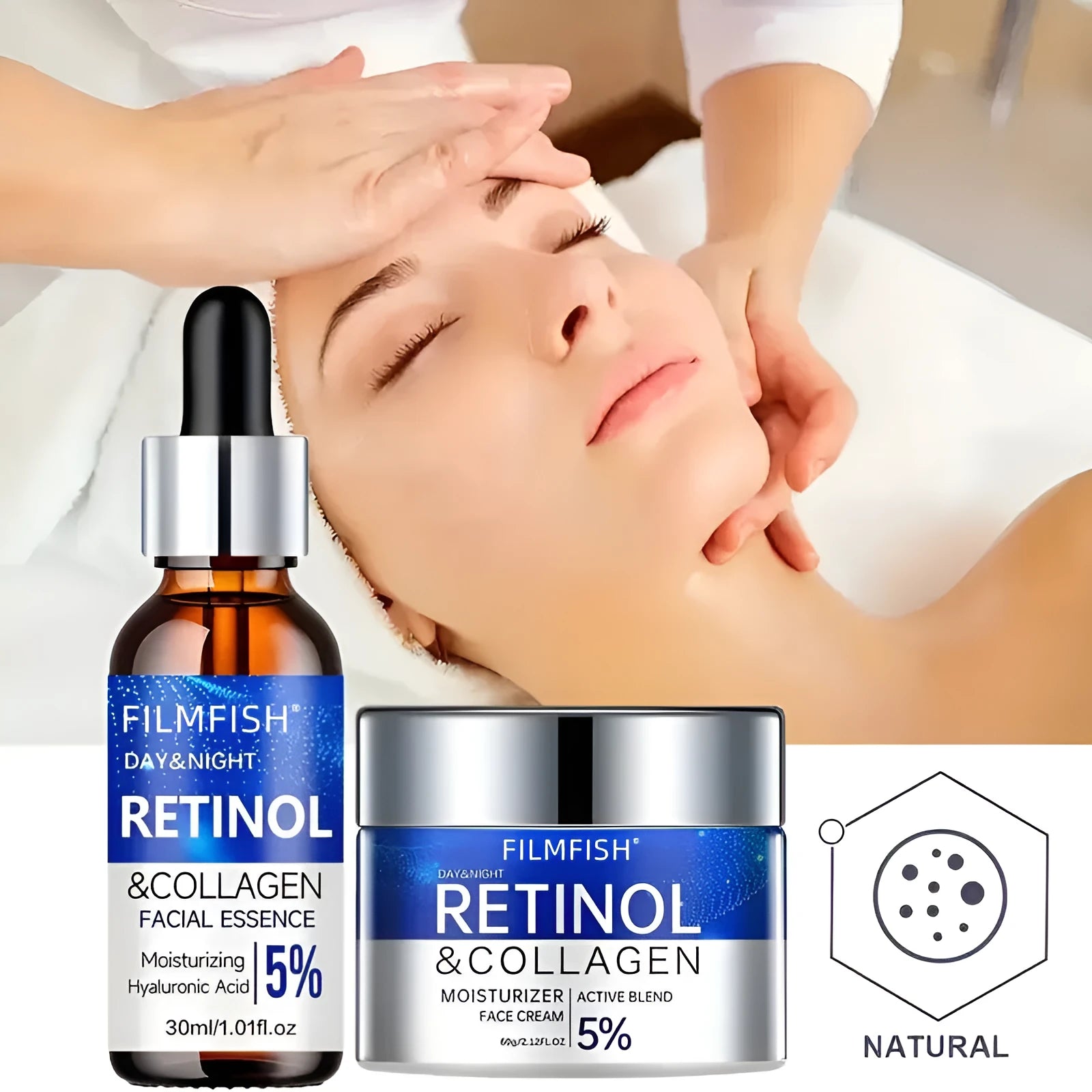 Retinol collagen cream moisturising cream in standard 90ml container for universal skin types