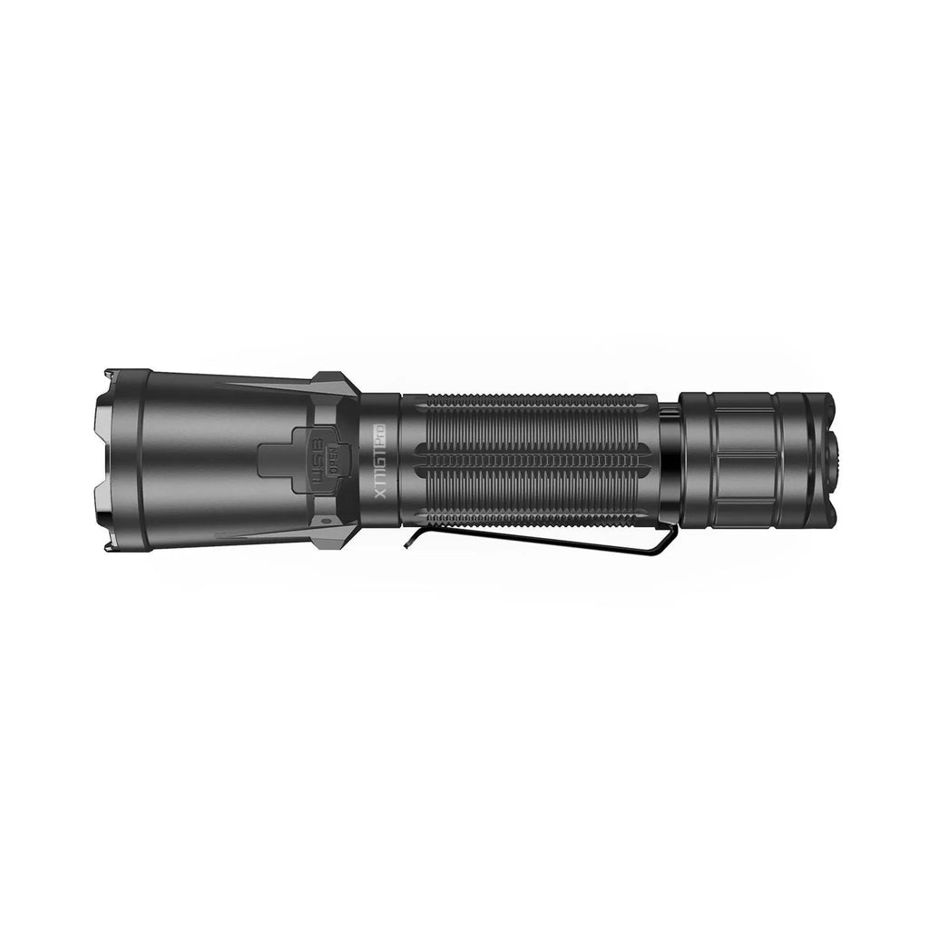 XT11GT PRO black aluminium alloy tactical flashlight with 3100mAh battery and accessories