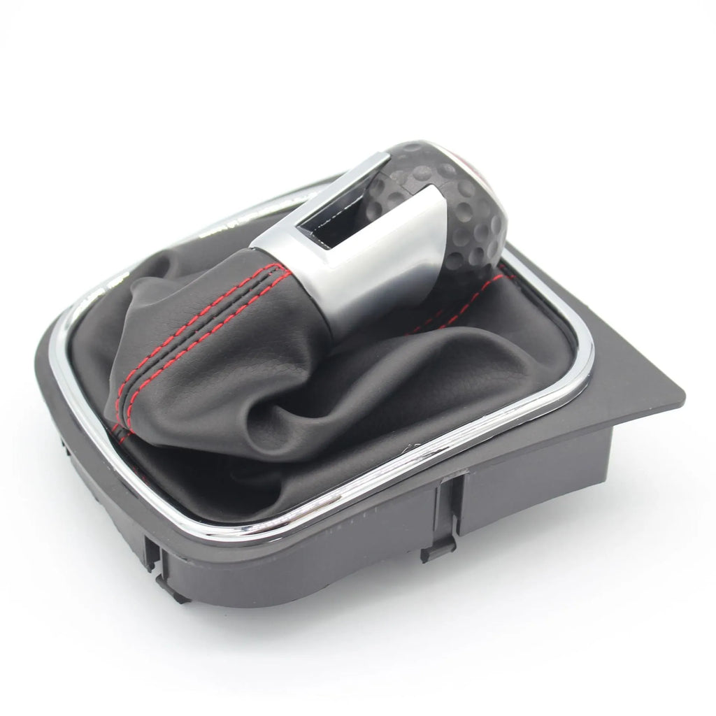 Leather manual gear lever handball for Volkswagen Golf models 5, 6, and 7.