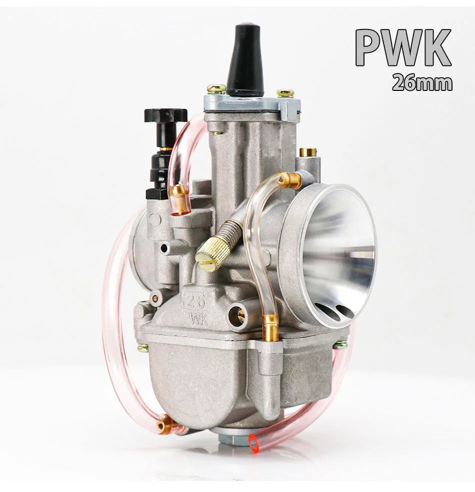PWK sandblasting motorcycle carburetor kit with seven size options from 21mm to 34mm bore.