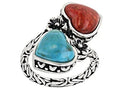 Antique silver alloy turquoise ring for women with insect design, available in sizes 5 to 11