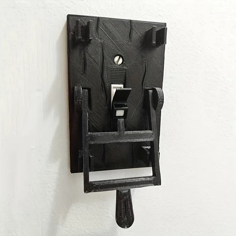 A retro-styled single-gang mechanical light switch plate for American standard exposed installation.