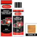 100g tin of carnauba wax polish with polishing towel, water‑based car and metal polish