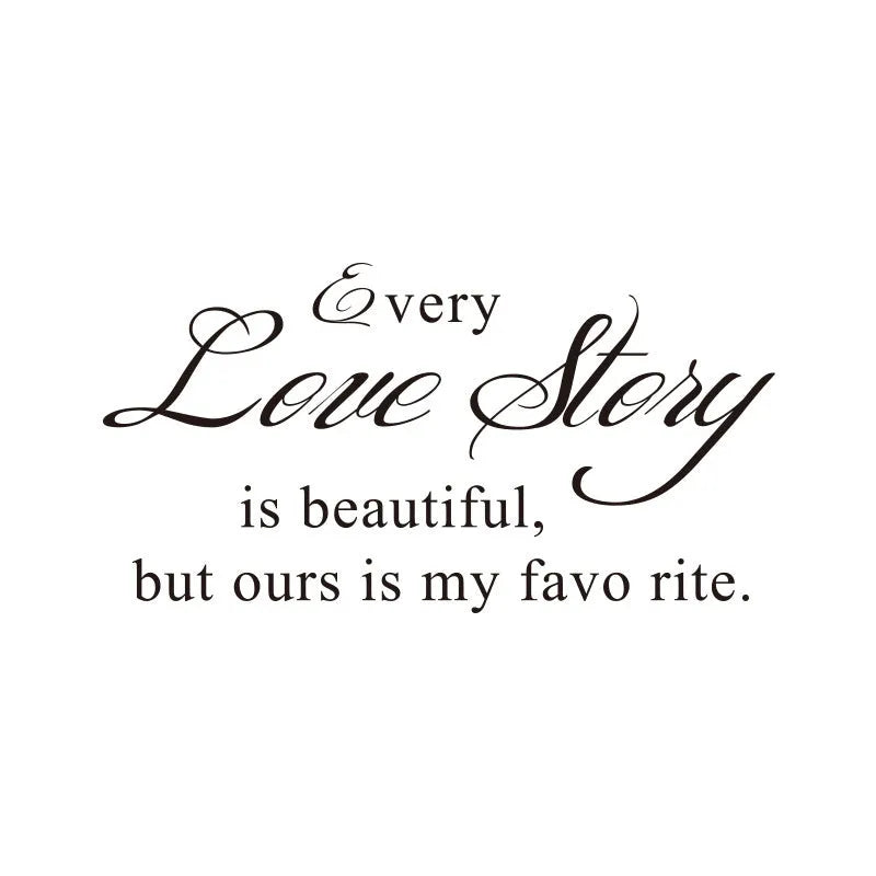 Black PVC wall sticker with printed English poetry and proverbs, 57x33cm, on a light wall