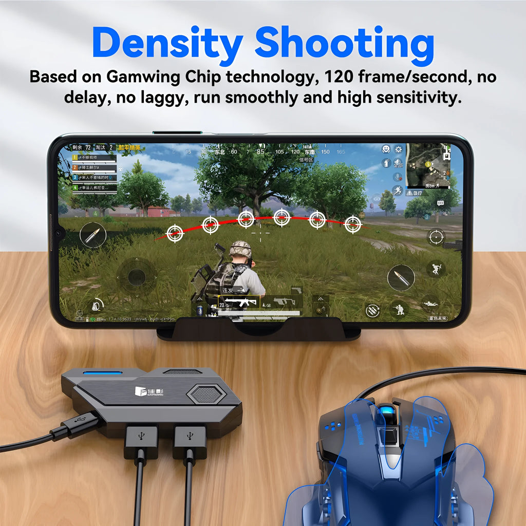 Gamwing Jiaying MIX series USB keyboard and mouse converter in official configuration suit.