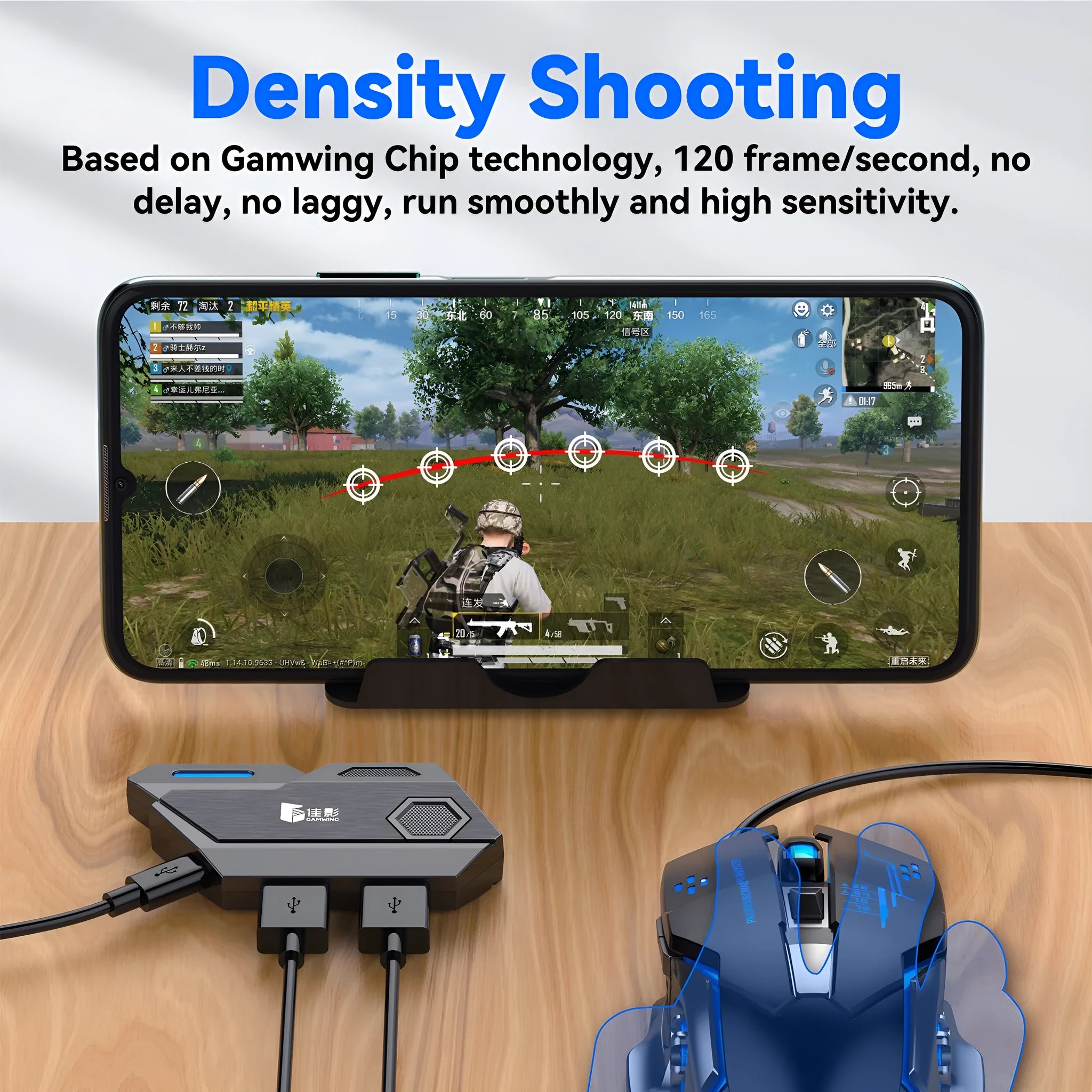 Gamwing Jiaying MIX series USB keyboard and mouse converter in official configuration suit.
