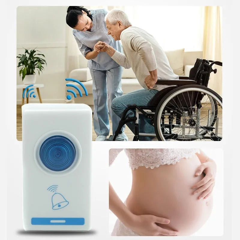 Wireless remote control doorbell set with transmitter and speaker, digital 704 model